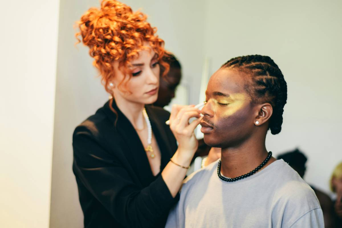Infographic showing 2023 data: 73% of makeup competition judges consider artist wellness factors like hydration, sleep, and supplement use when scoring entries.